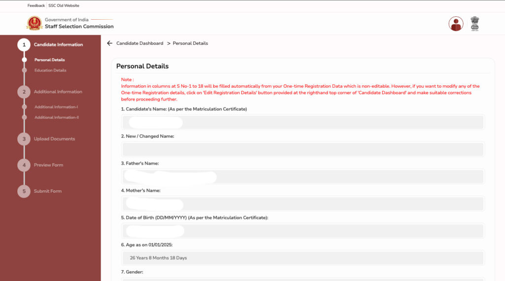 SSC GD Recruitment 2024 Form filling steps